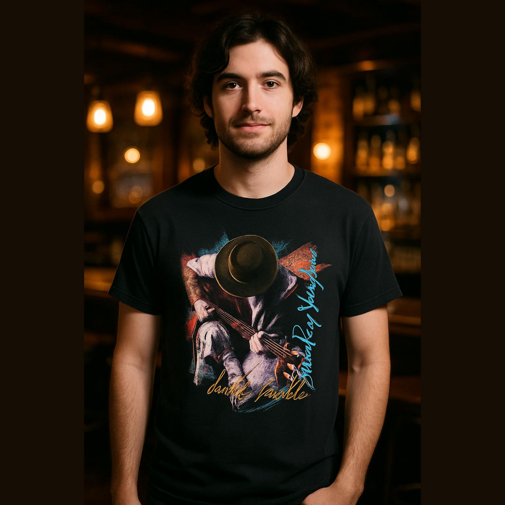 Stevie Ray Vaugh Guitarist - Mens Black Graphic Short-Sleeve Tee